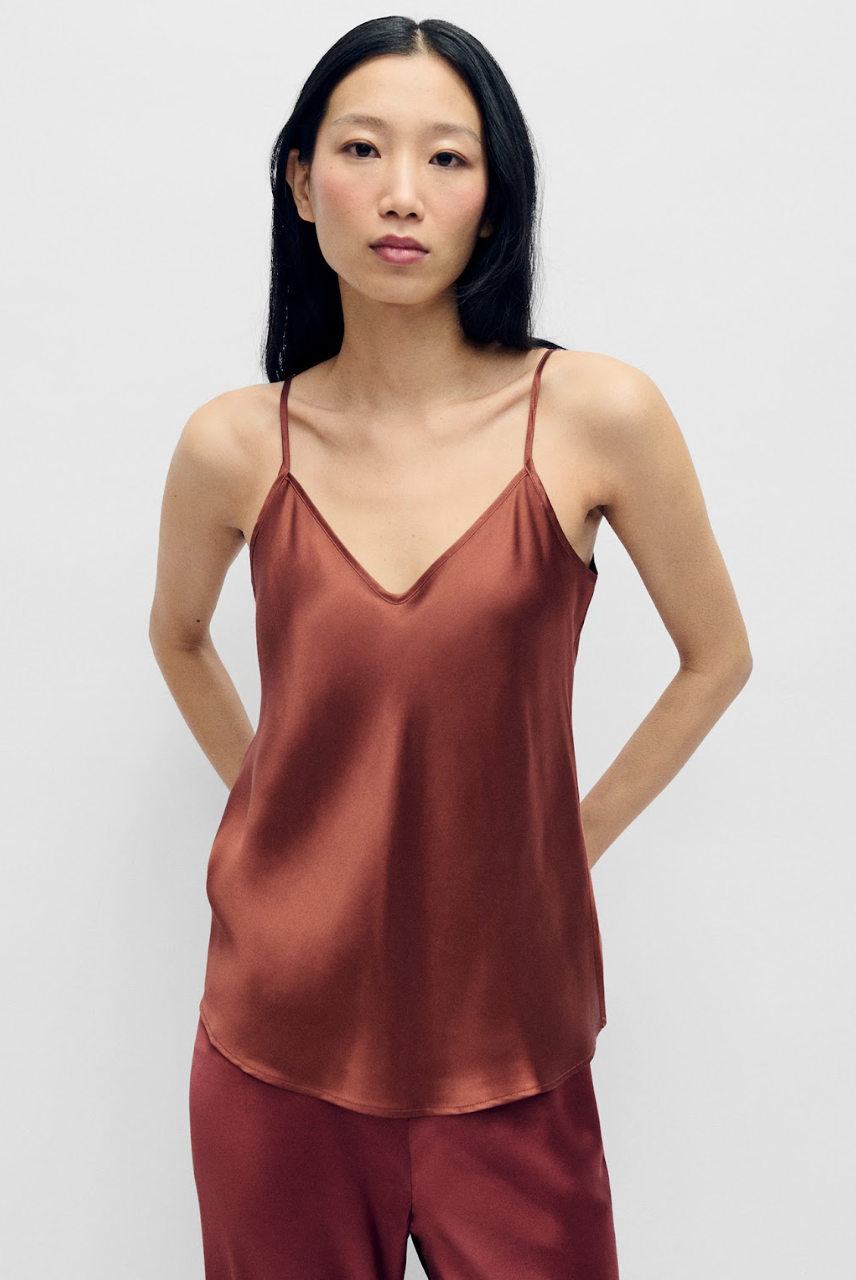 Silk Laundry Bias Cut Cami Canyon