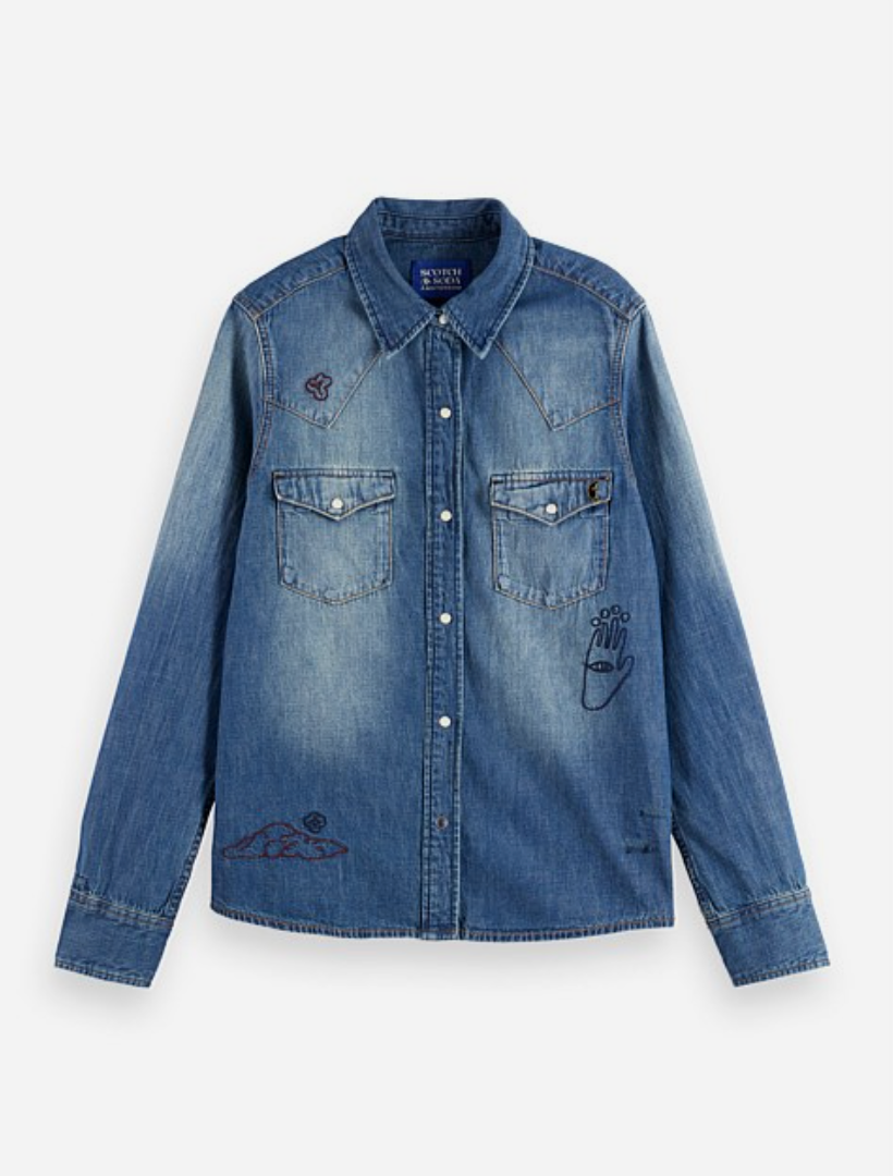 Scotch and Soda Washed Regular Denim Washed Indigo