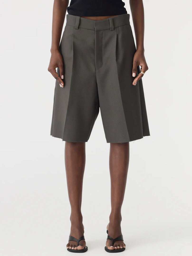 Bassike Tailored Longerline Short Slate Grey