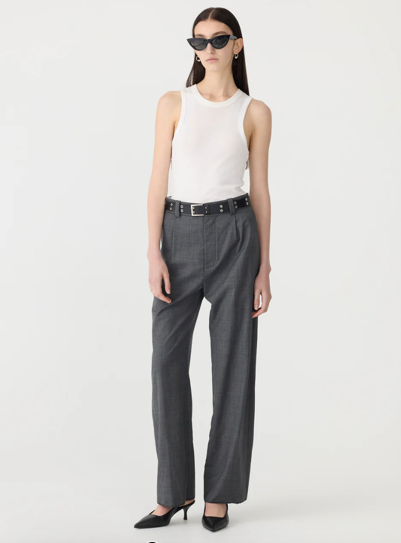 Bassike Tailored Pant Charcoal