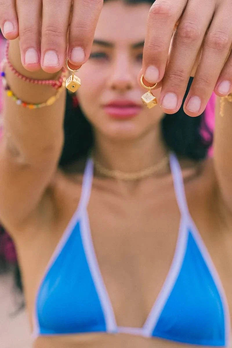 Gold Sister Player Earring