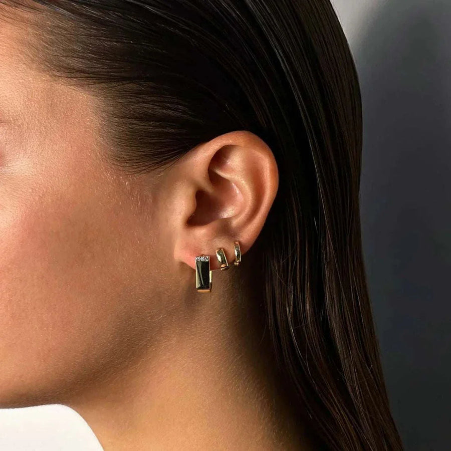 De Sur Pave Lined Earrings Gold