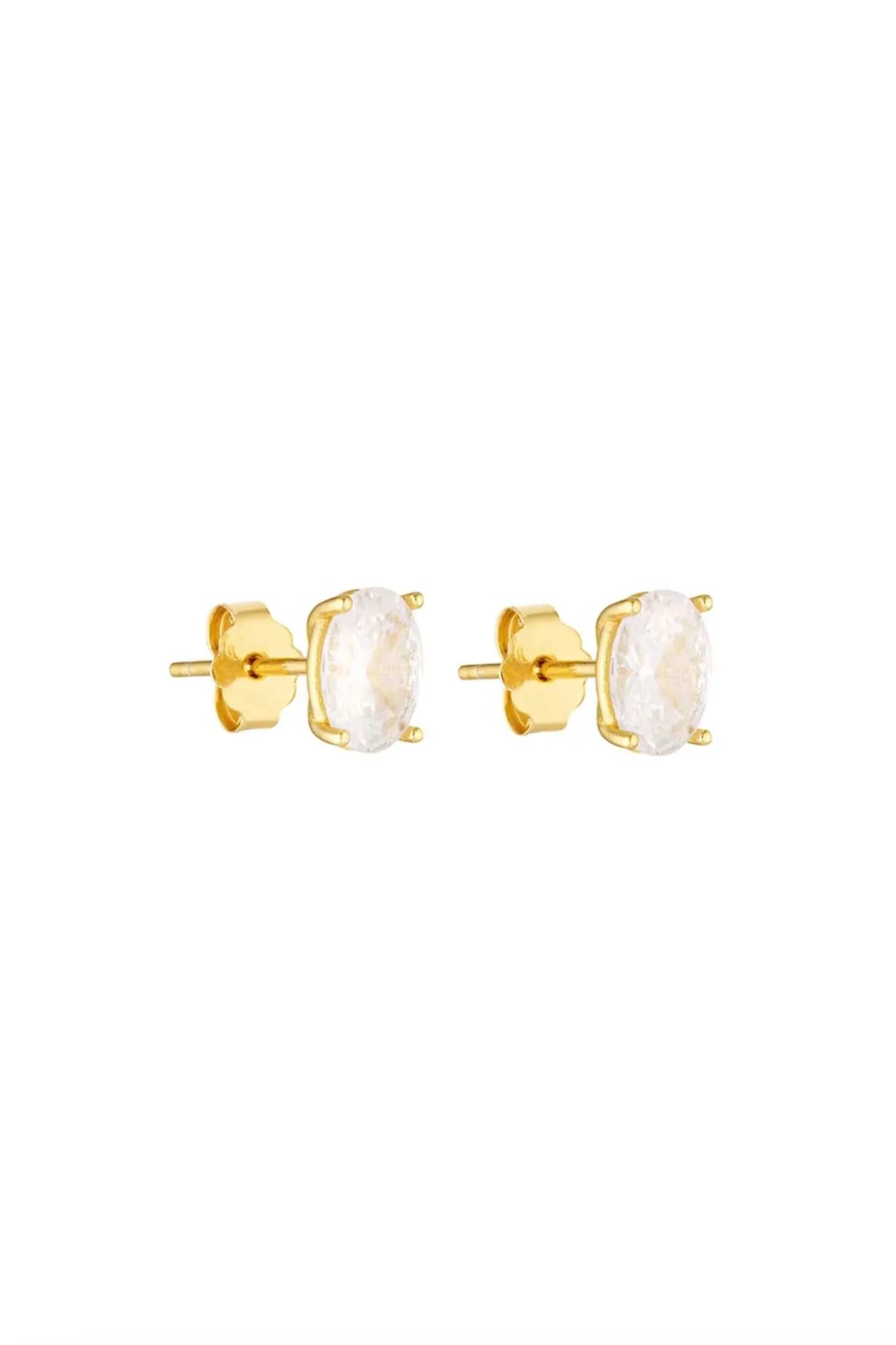 Porter Oval Studs Gold