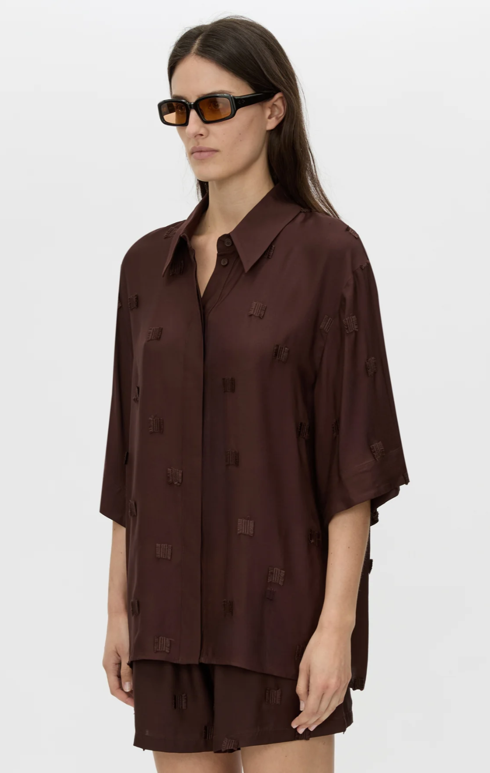 Camilla and Marc Ottilie 2.0 Short Sleeve Shirt Chocolate