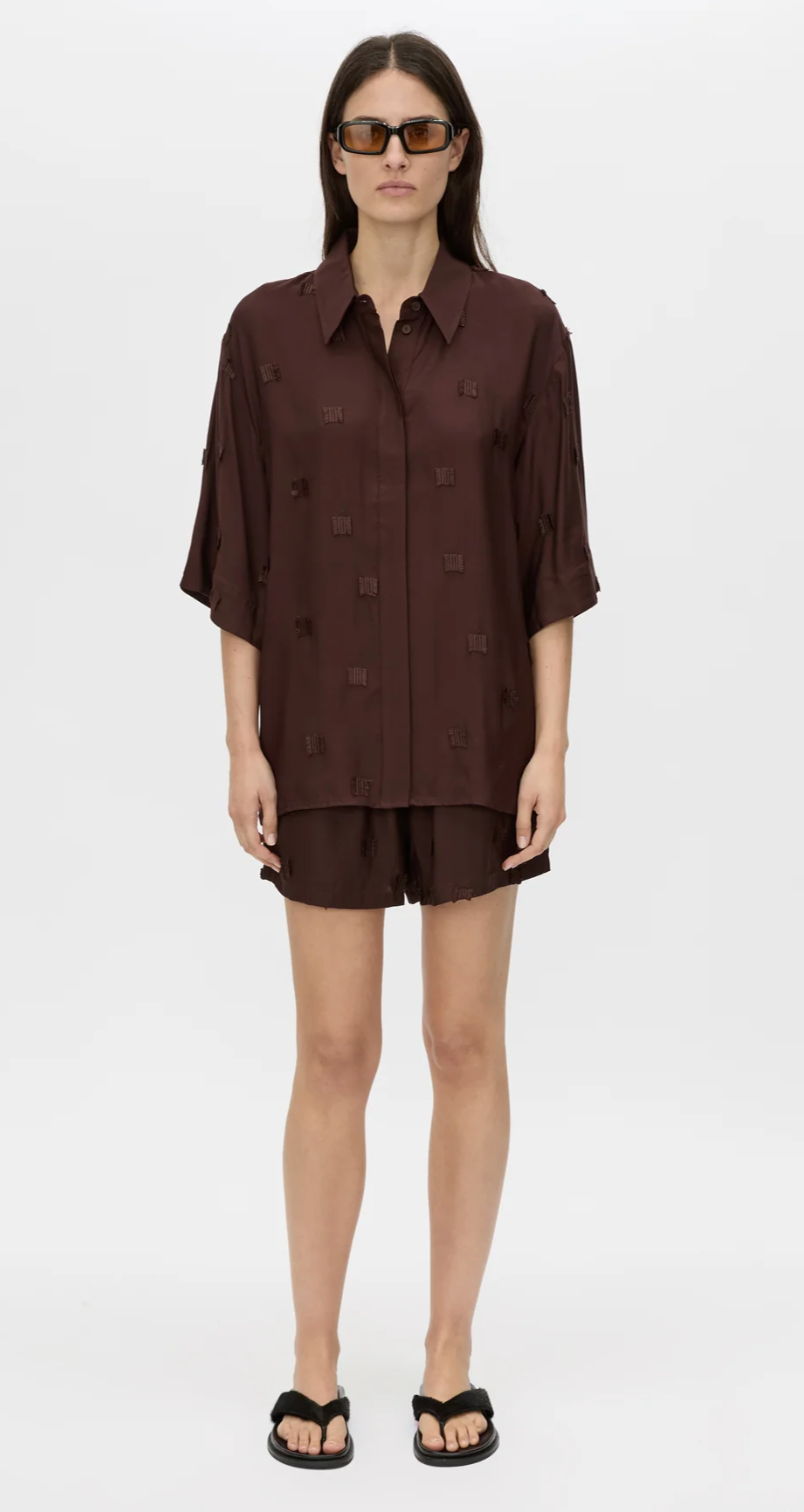Camilla and Marc Ottilie 2.0 Short Sleeve Shirt Chocolate