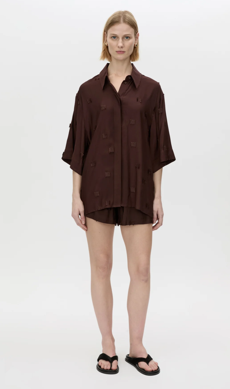 Camilla and Marc Ottilie 2.0 Embroidered Short Chocolate