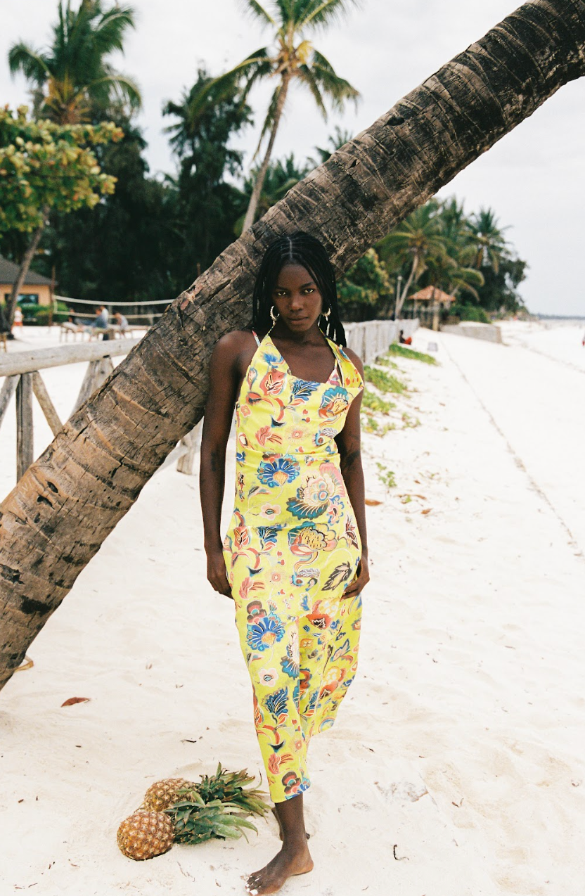 Kinga Csilla Bacio Di Mare Halter Midi Dress