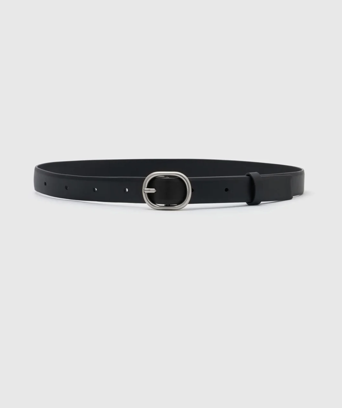 Camilla and Marc Rae Matte Leather Belt Black Silver
