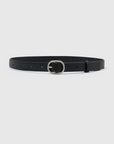 Camilla and Marc Rae Matte Leather Belt Black Silver