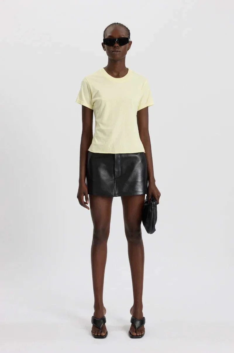 Bassike Raw Edge Baby T Shirt Lemon Sorbet