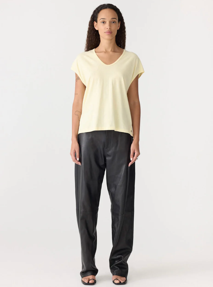 Bassike Fine Bind Scoop Neck Tank Lemon Sorbet