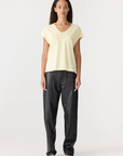 Bassike Fine Bind Scoop Neck Tank Lemon Sorbet