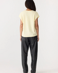 Bassike Fine Bind Scoop Neck Tank Lemon Sorbet
