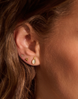 Murkani Loved Always Faceted Moonstone Earring Yellow Gold Plated