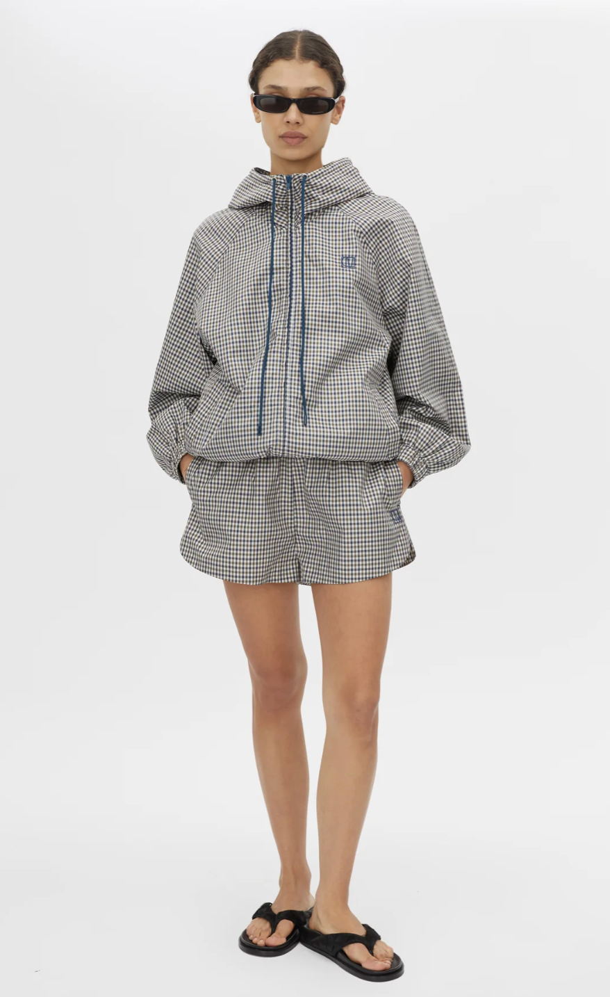 Camilla and Marc Pierce Check Anorak Birch Check