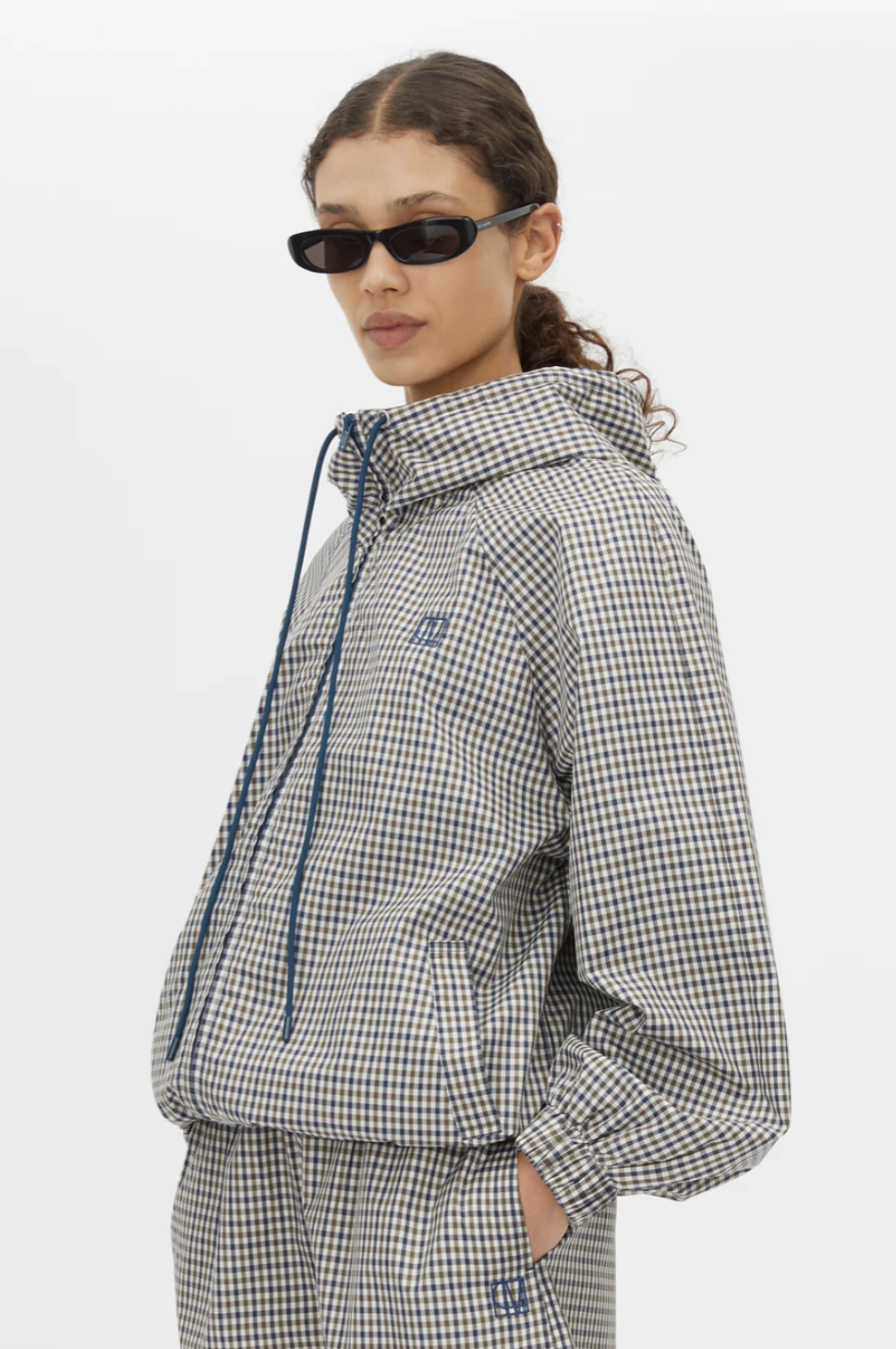 Camilla and Marc Pierce Check Anorak Birch Check