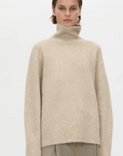 Camilla and Marc Leonie Turtleneck Knit Sweater Oatmeal Marle