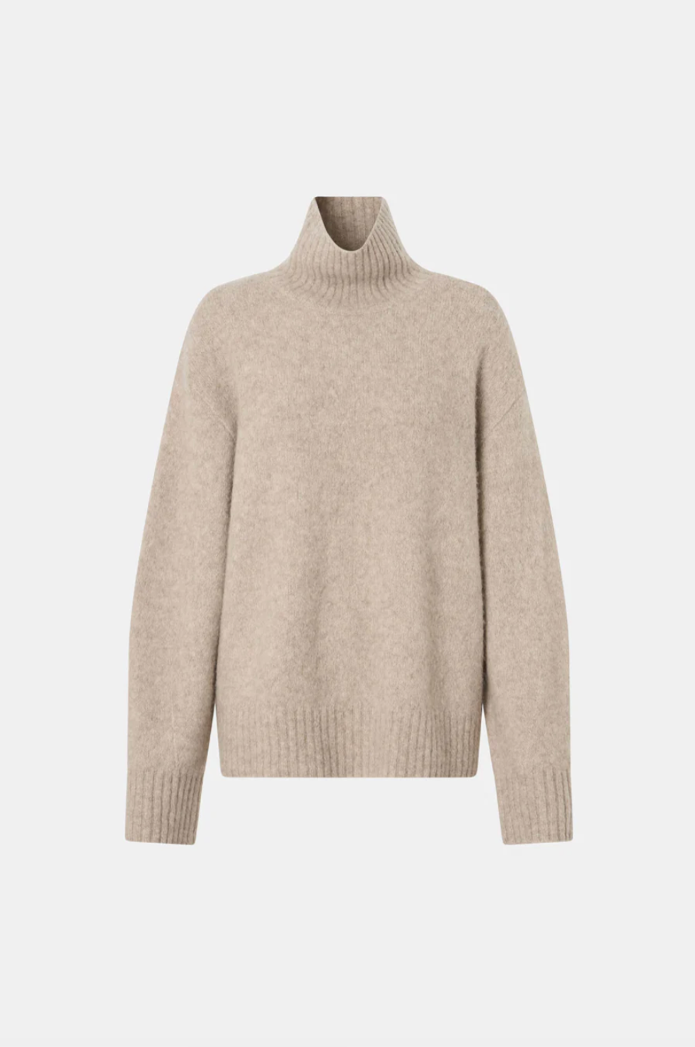Camilla and Marc Leonie Turtleneck Knit Sweater Oatmeal Marle