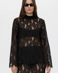 Camilla and Marc Zemira Long Sleeve Lace Top Black