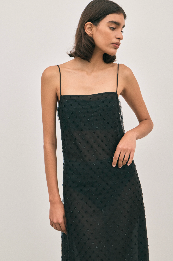 Solaqua Camilla Beaded Dress Noir