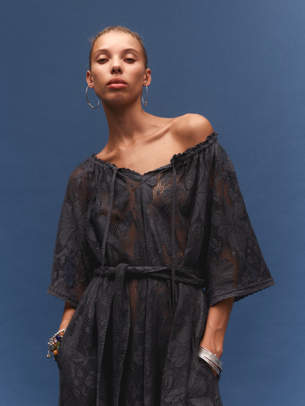 Kinga Csilla Midnight Lace Primavera Maxi Dress