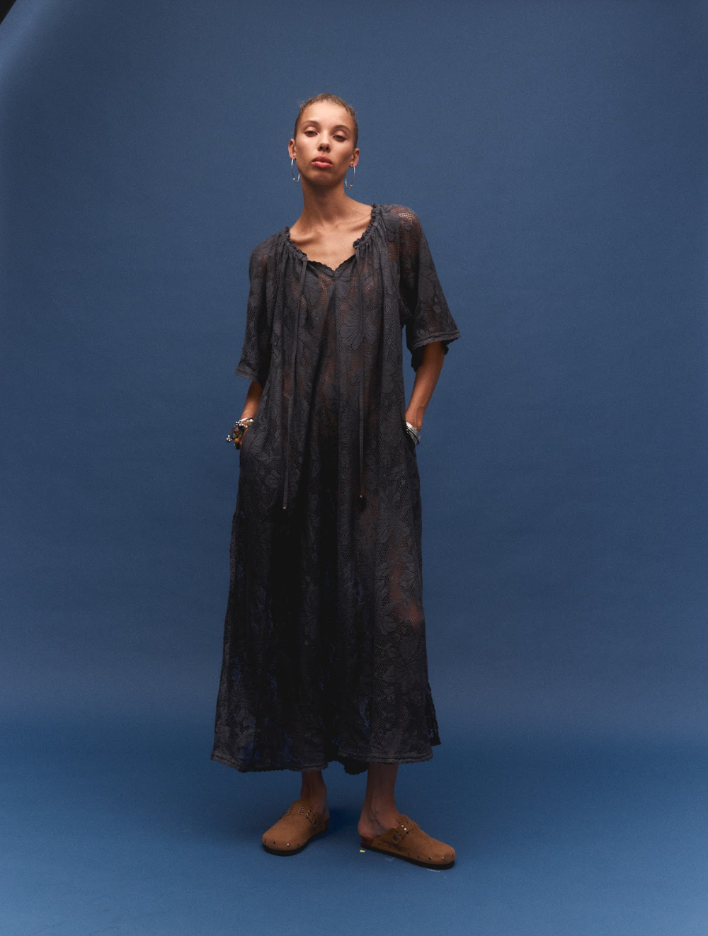 Kinga Csilla Midnight Lace Primavera Maxi Dress