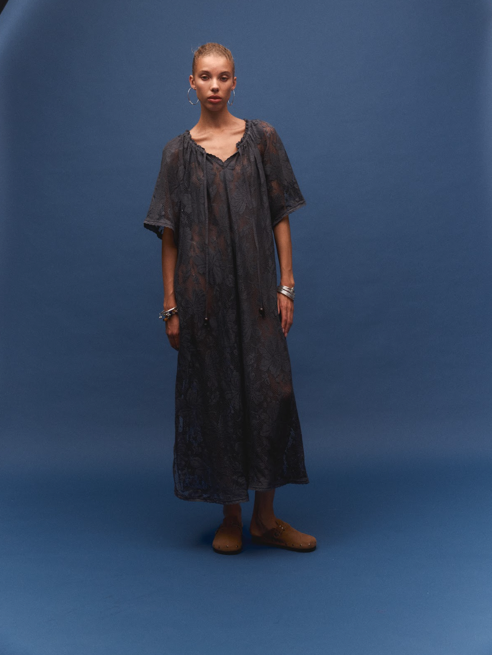Kinga Csilla Midnight Lace Primavera Maxi Dress