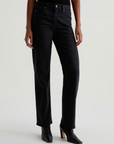AG Brinley Jean Mid Rise Straight Super Black