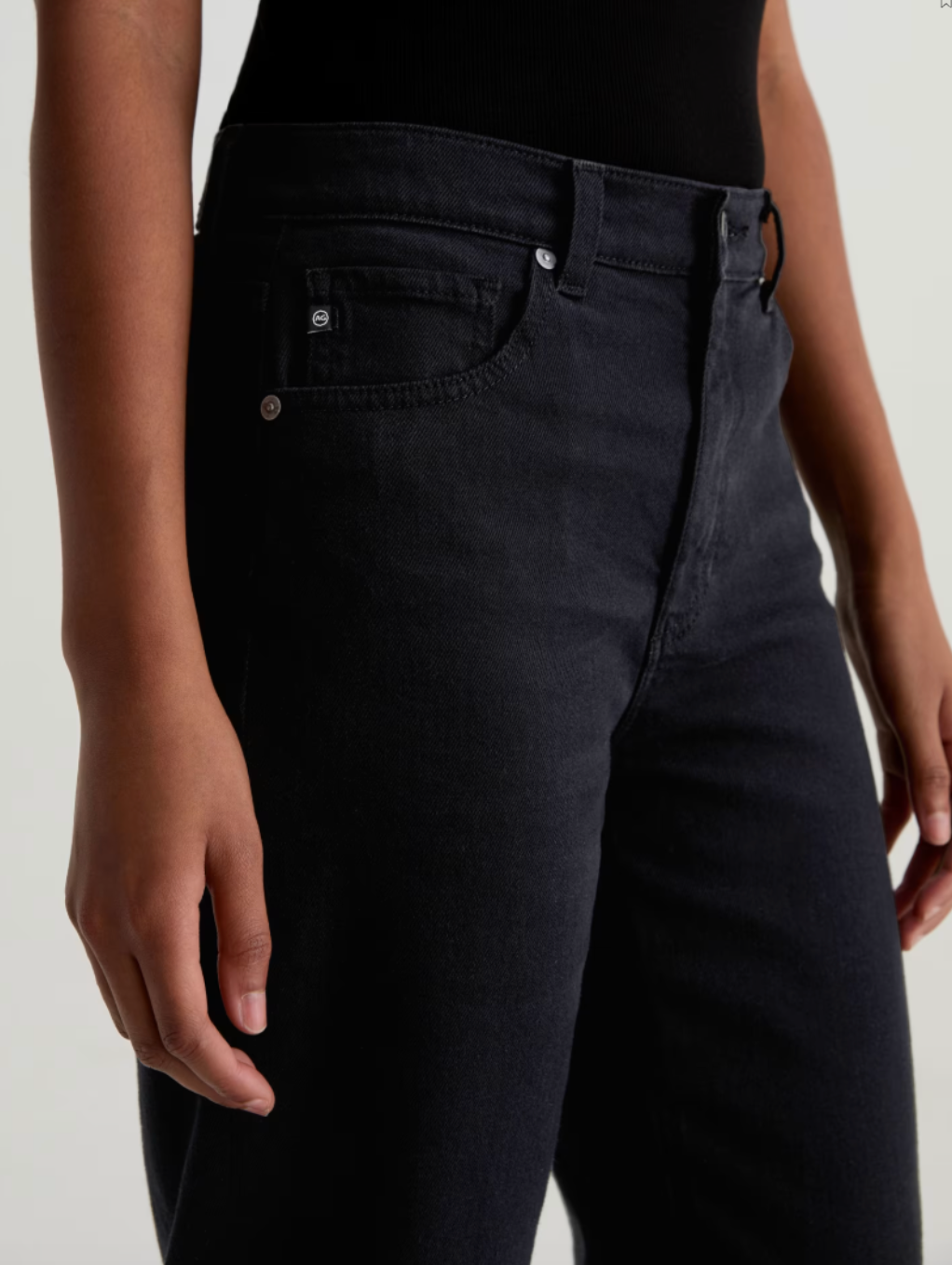 AG Brinley Jean Mid Rise Straight Super Black