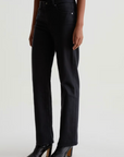 AG Brinley Jean Mid Rise Straight Super Black