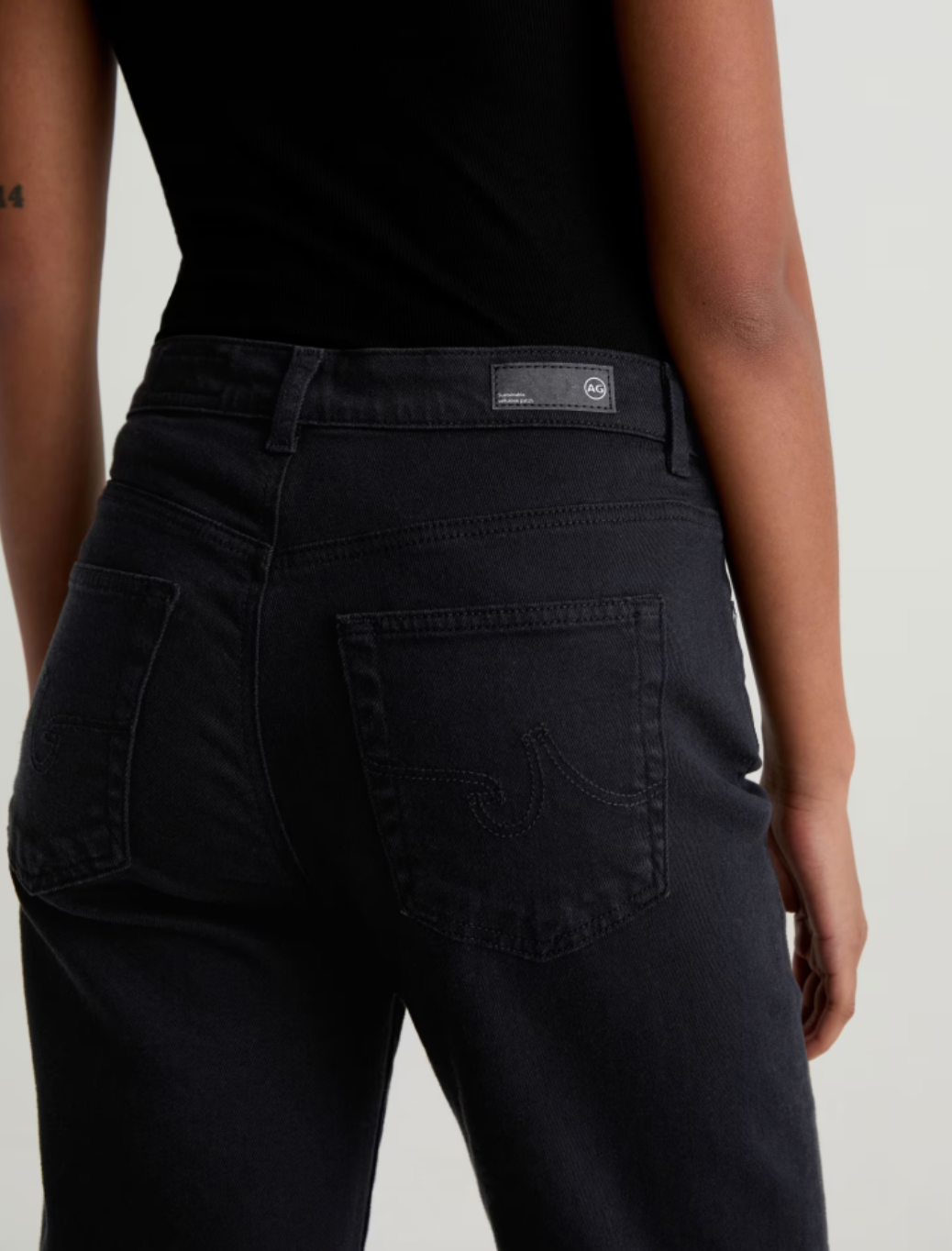 AG Brinley Jean Mid Rise Straight Super Black