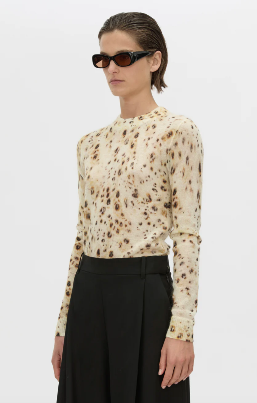 Camilla and Marc Teneva Printed Knit Sweater Spot Print
