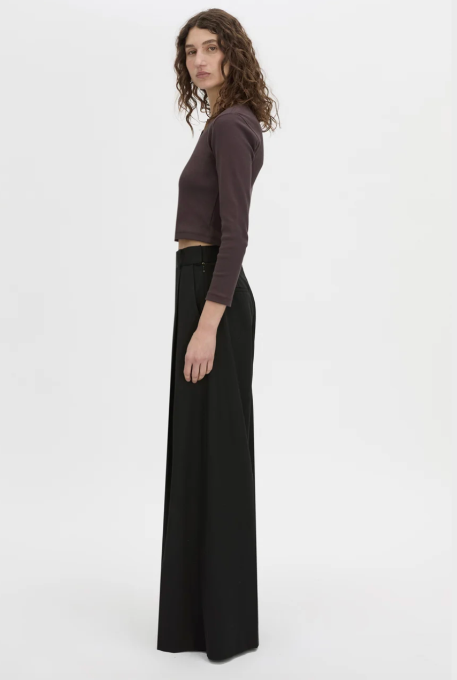 Camilla and Marc Aubrey Long Sleeve Rib Top Hickory