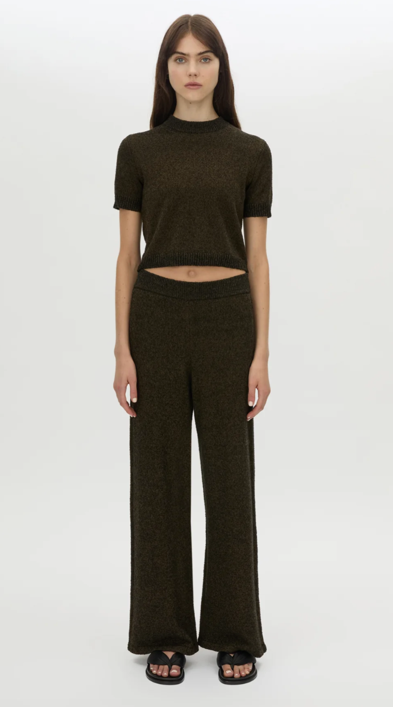 Camilla and Marc Soleo Textured Knit T Shirt Cocoa