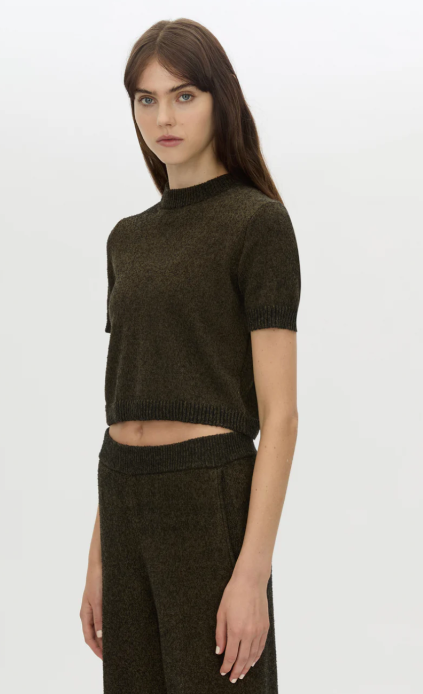 Camilla and Marc Soleo Textured Knit T Shirt Cocoa