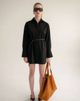 Wnsdy The Claire Shirt Dress Black