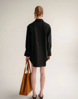 Wnsdy The Claire Shirt Dress Black