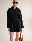 Wnsdy The Claire Shirt Dress Black