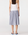 Bassike Mini Check Pleat Skirt Blue Brown