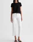 AG Brinley Crop Mid Rise Straight Gallery White