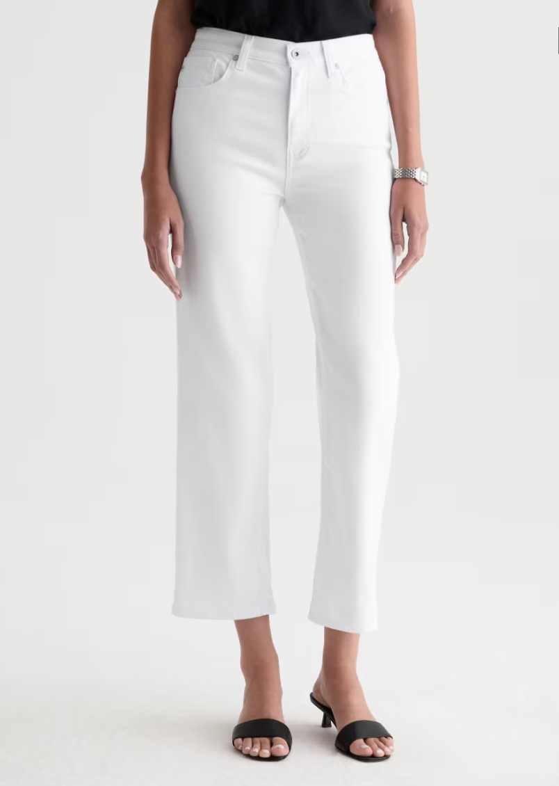 AG Brinley Crop Mid Rise Straight Gallery White