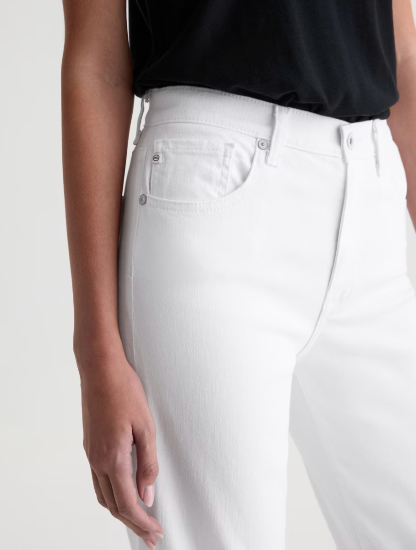 AG Brinley Crop Mid Rise Straight Gallery White