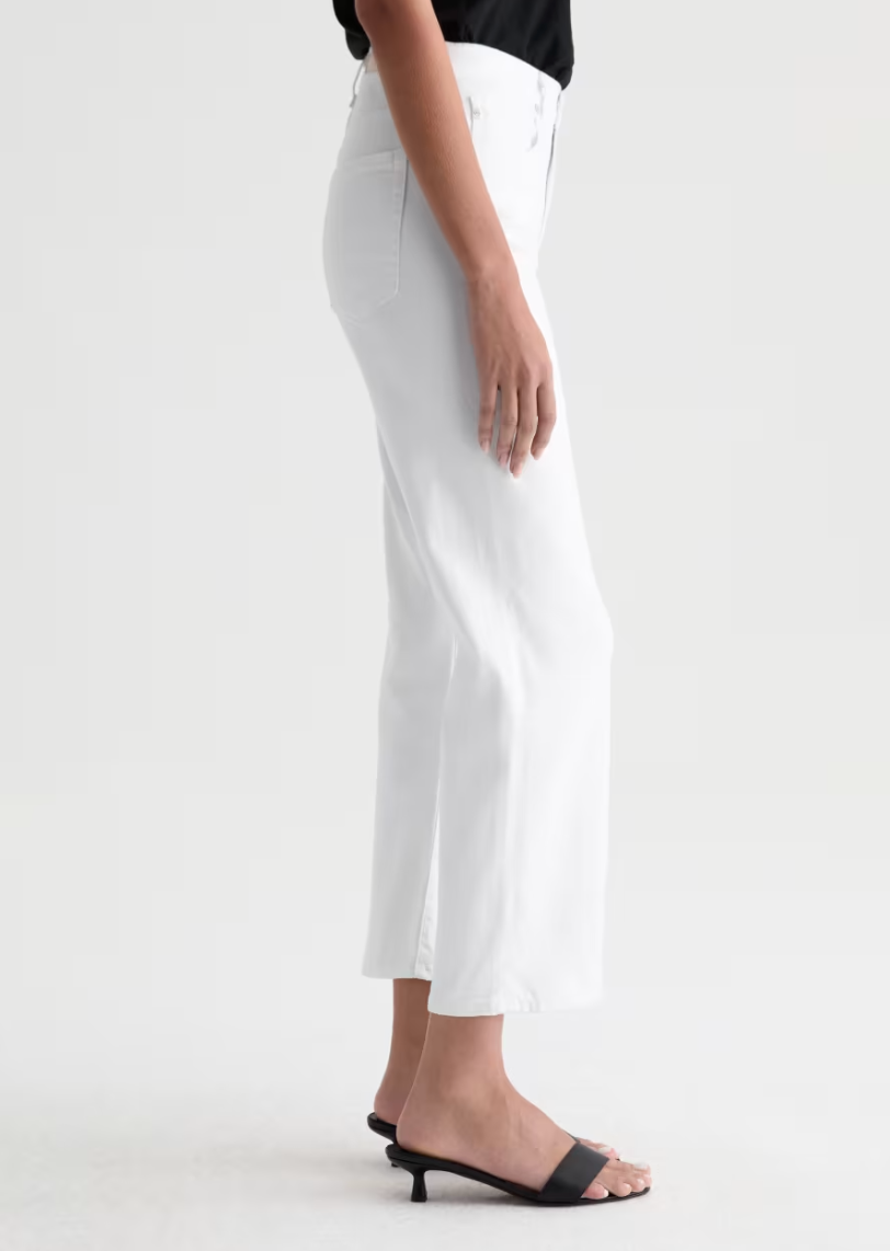 AG Brinley Crop Mid Rise Straight Gallery White