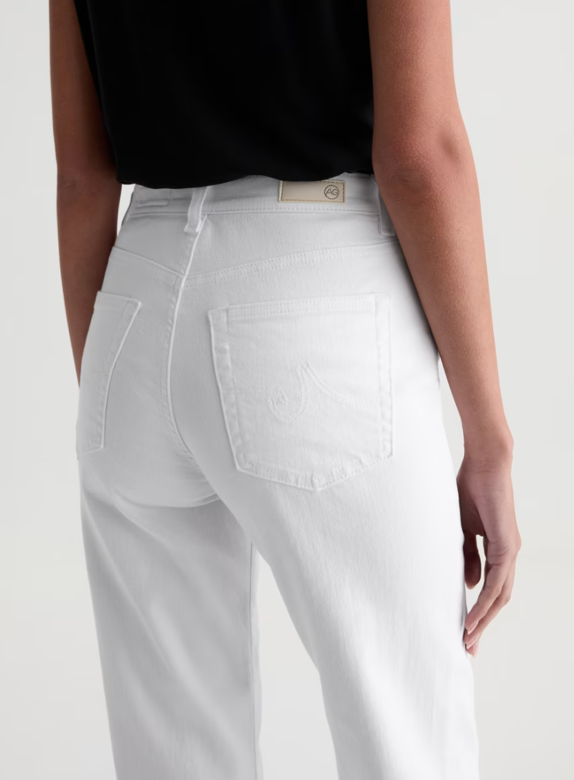 AG Brinley Crop Mid Rise Straight Gallery White