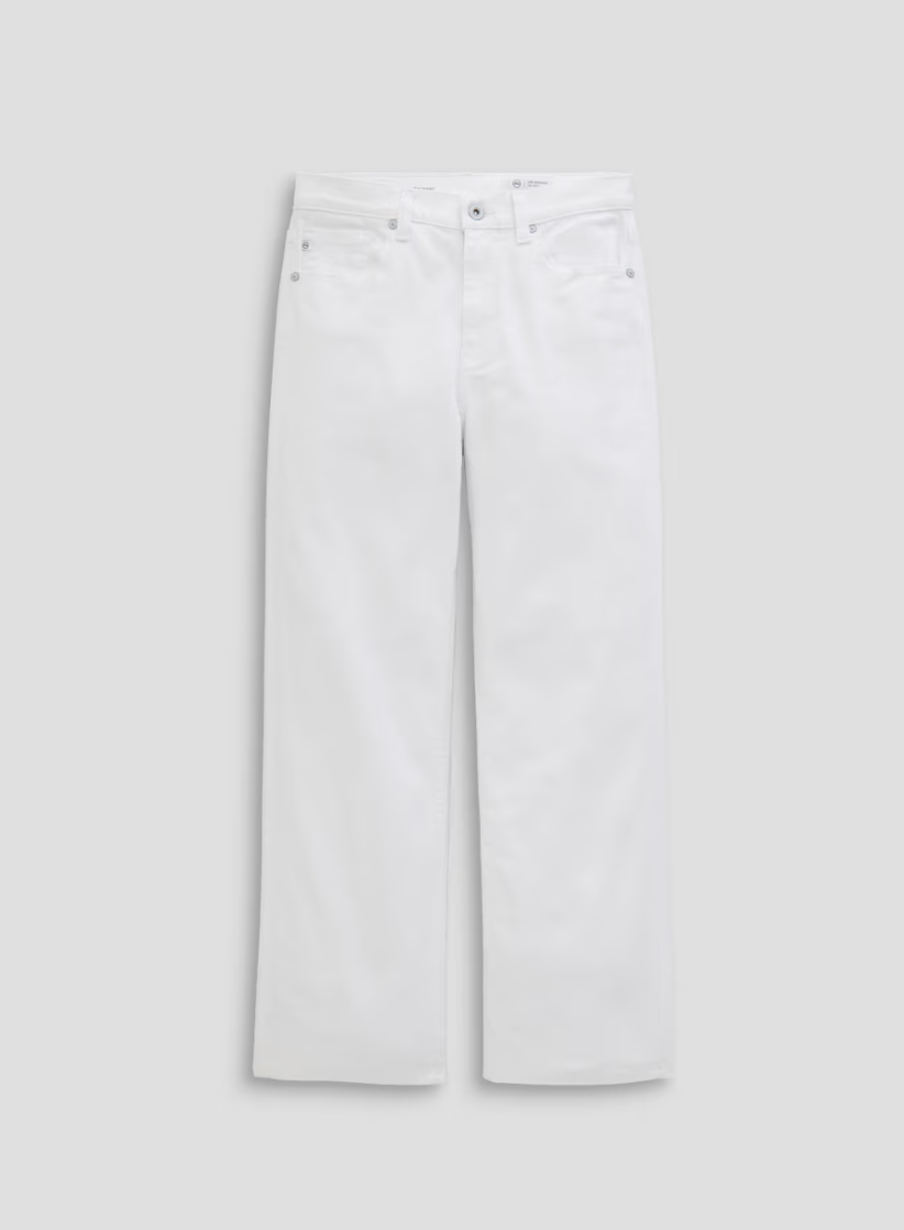 AG Brinley Crop Mid Rise Straight Gallery White