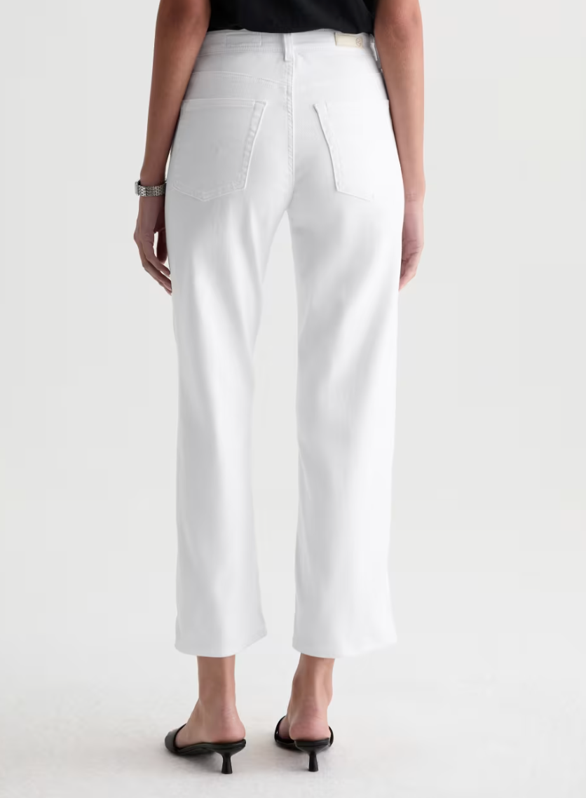 AG Brinley Crop Mid Rise Straight Gallery White