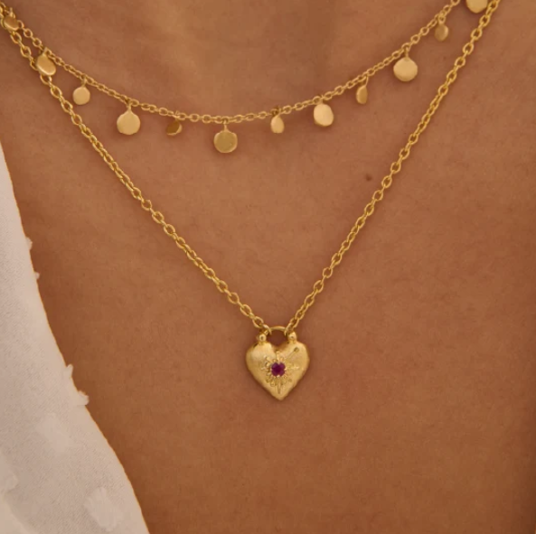 Murkani Love You Small Heart Necklace Gold