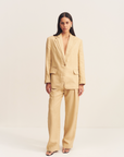 Shona Joy Wellington Double Layer Blazer Almond