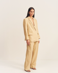 Shona Joy Wellington Double Layer Blazer Almond