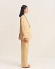 Shona Joy Wellington Double Layer Blazer Almond